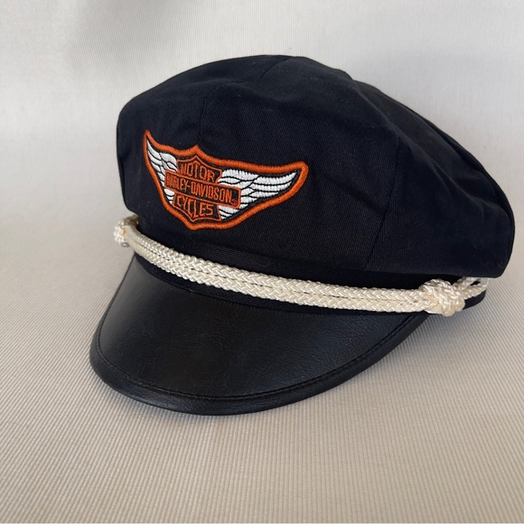 VINTAGE Collectible 1990's
HARLEY DAVIDSON BIKER CAP 
HAT Small MOTORCYCLE - Picture 2 of 7